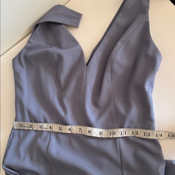 Amsale Sydney Slate V-Neck Maxi Bridesmaid Formal Prom Dress size 4 - Picture 8 of 10